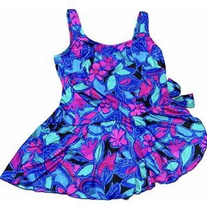 Maxine of Hollywood Swimsuit Size 18 Blue Floral H